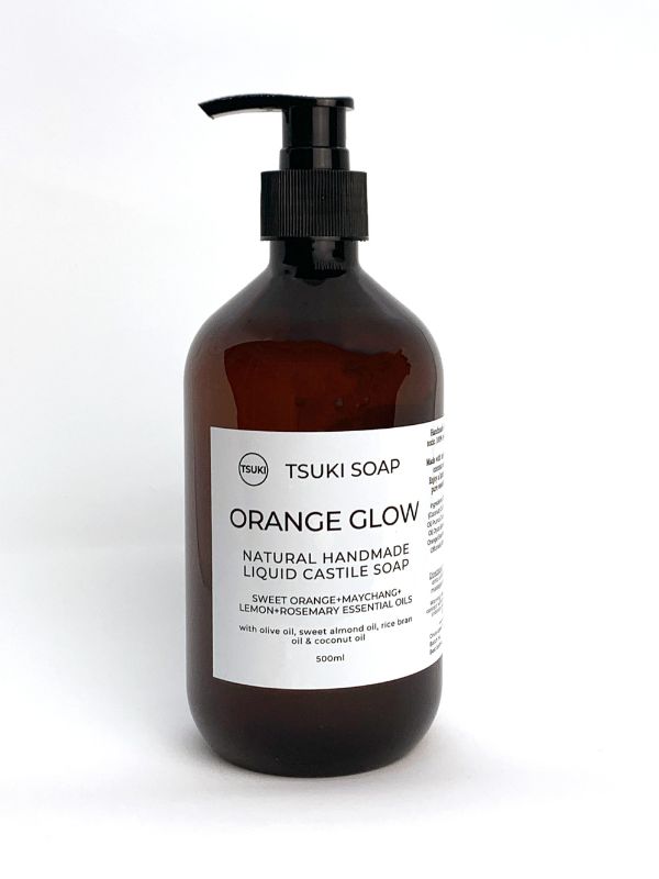 orange glow liquid castile soap 500ml
