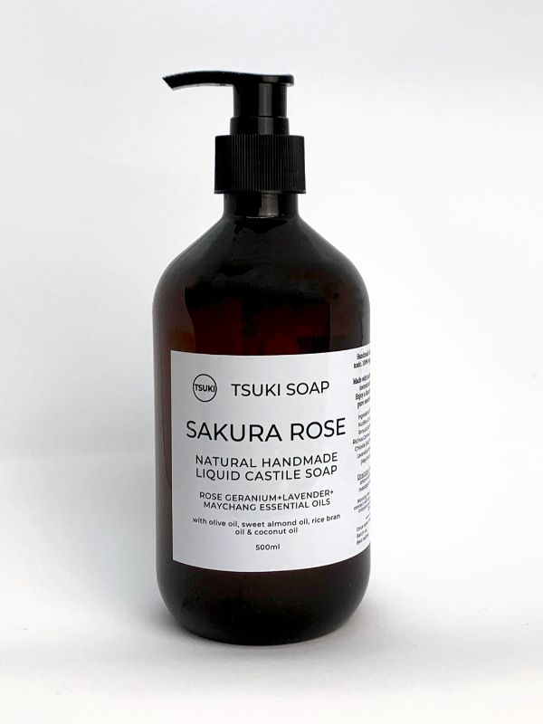 Sakura Rose liquid castile soap 500ml